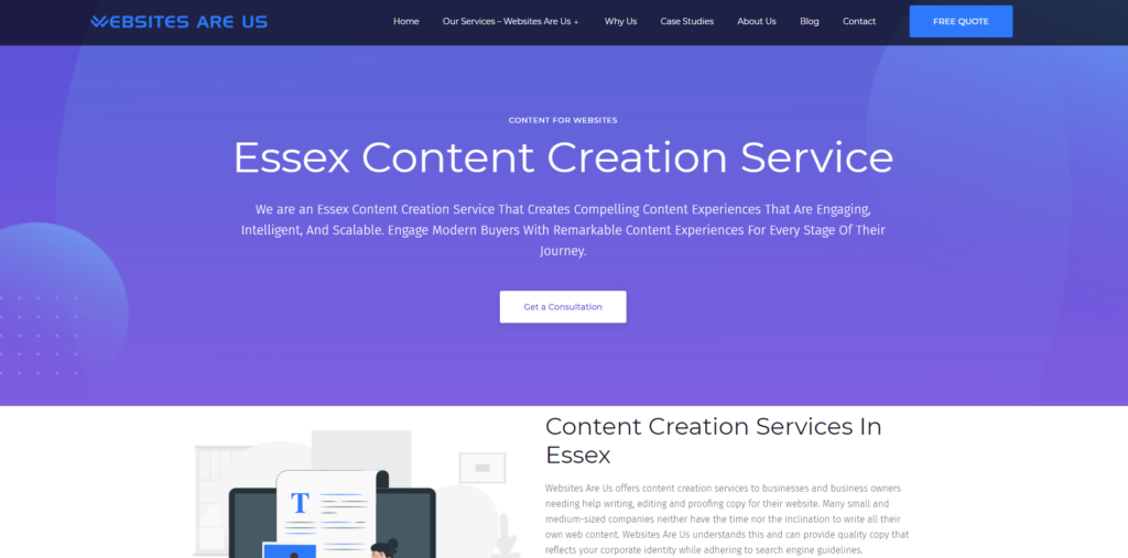 Essex Content Creation Service - Websites Are Us