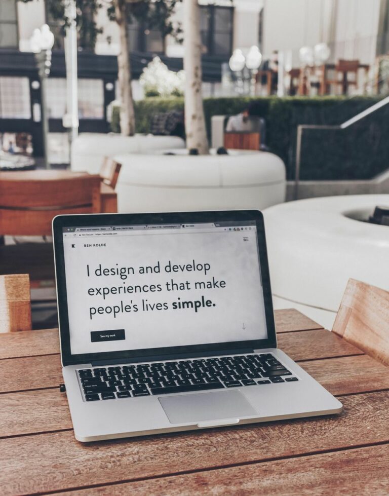 Laptop displaying web designer portfolio offering Website Support In North Yorkshire
